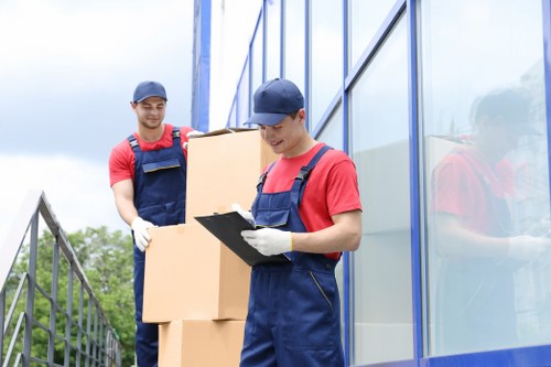 Moving truck and packed household items for a local move in Grangepark