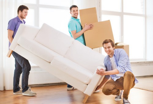 Organized household items packed for storage in Grangepark