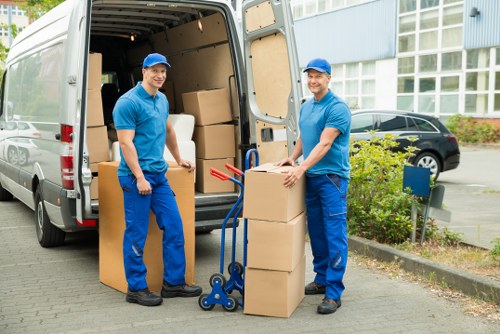 Office removals in Grangepark with desks and equipment prepared for relocation