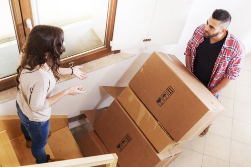 Trade tools and boxed items arranged for a load-based storage quote